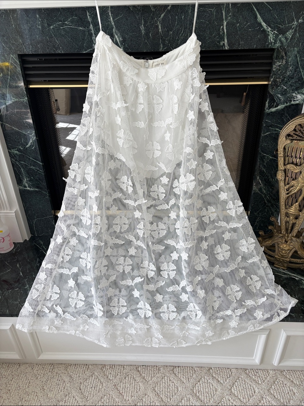 Just Me White Floral Sheer Maxi Skirt With Built In Shorts